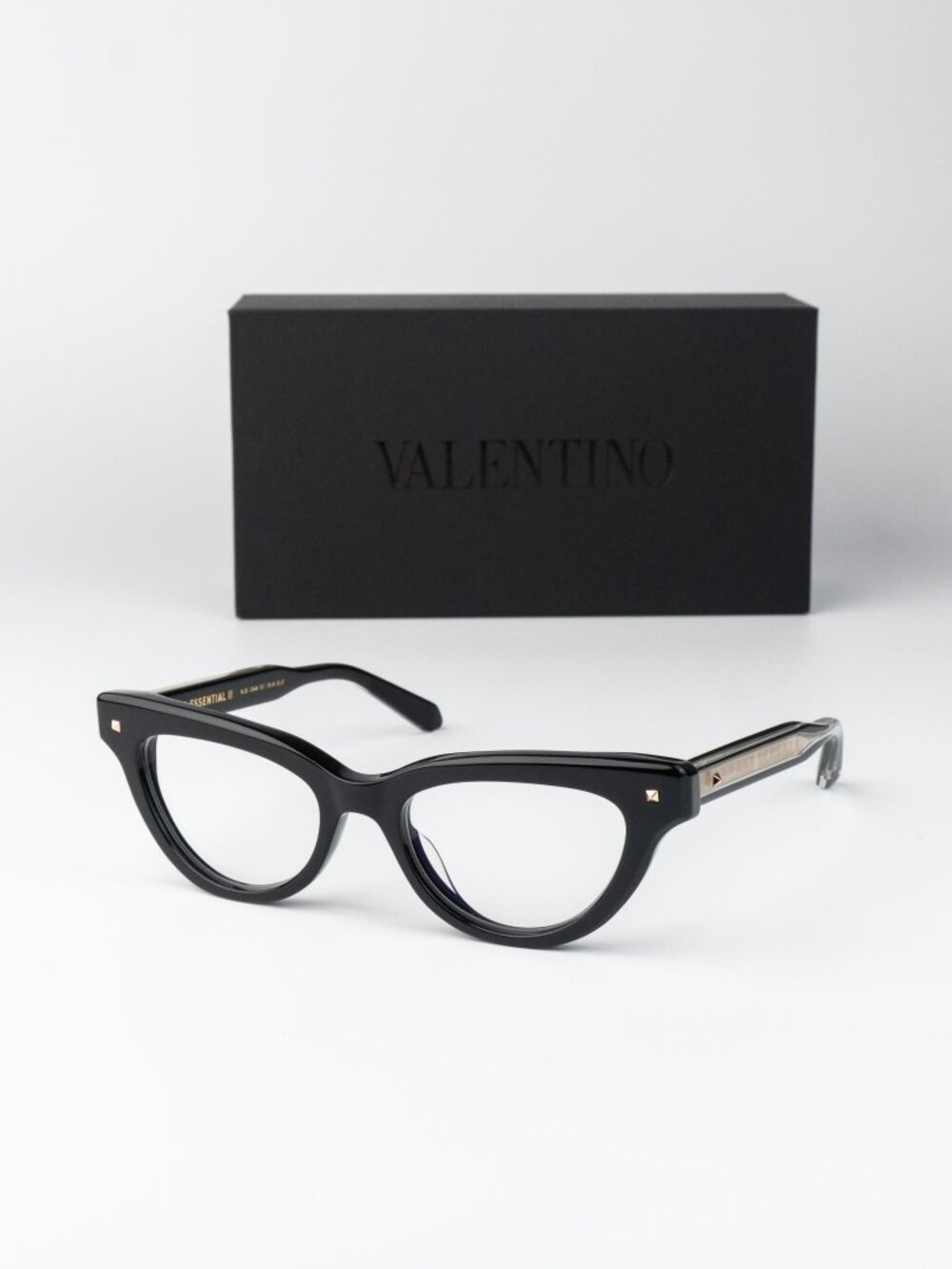 Valentino Women Eyeglasses Shiny Black Cat Eye V-ESSENTIAL II VLX-124 A